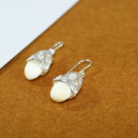 Pendientes de plata 925 con perlas de venado